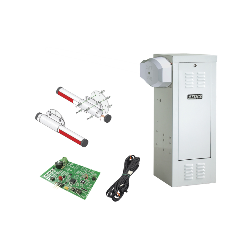 Kit de Barrera Vehicular 1601 de Uso CONTINUO Con Mástil de Aluminio 4 Metros / Incluye Sensor de Masa y Loop.