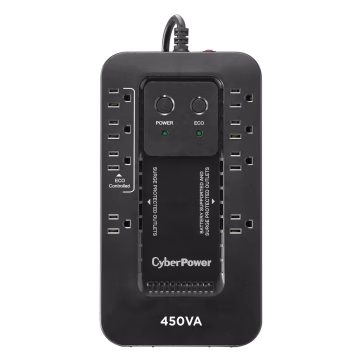 UPS de 450 VA/260 W, Topología Standby con Modo Ahorrador ECO, Entrada 120 Vca NEMA 5-15P, Con 8 Tomas NEMA 5-15R