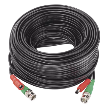 Cable Coaxial armado con conector BNC y Alimentación, longitud de 20m, Optimizado para HD ( TurboHD, HD-SDI, AHD )