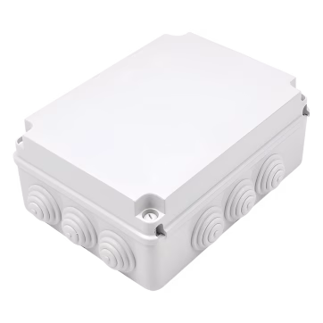 Caja de derivación de PVC Auto extinguible con 12 entradas, tapa atornillada, 300x220x120 MM, Para Exterior (IP55)