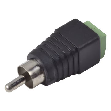 Adaptador RCA macho para video o audio con terminal atornillable