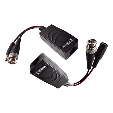 Kit de transceptores activos TURBO HD de 36 Vcd a 12 Vcd , a través de cable  UTP Cat5e / 6 . Transmisión de 200 m en 4K