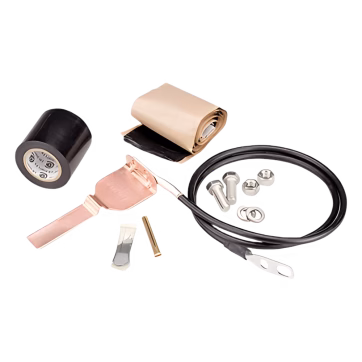 Kit de aterrizaje Estándar para cable coaxial de 1/4, 3/8, CNT-400, 9913. Longitud del conductor 60.