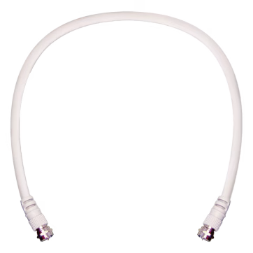 Jumper Coaxial con Cable Tipo RG-6 en Color Blanco de 60.96 centímetros de Longitud y Conectores F Macho en Ambos Extremos. 75 Ohm de Impedancia.