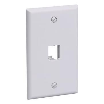 Placa de Pared Vertical Clásica, Salida Para 1 Puerto Mini-Com, Color Blanco
