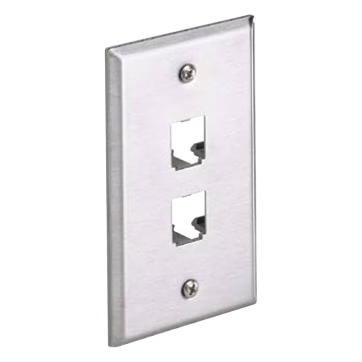 Placa de Pared Vertical, de Acero Inoxidable, Salida Para 2 Puertos Mini-Com