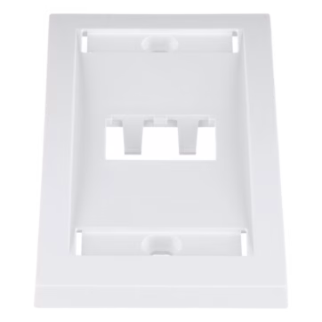 Placa de Pared Vertical Ejecutiva, Salida Para 2 Puertos Mini-Com, Con Espacios Para Etiquetas, Color Blanco