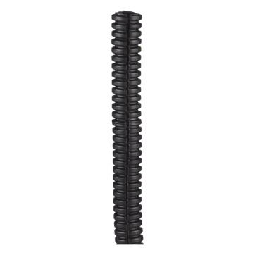 Tubo Corrugado Abierto para Protección de Cables, .38in (9.7 mm) de Diámetro, 30.5 m de Largo, Color Negro