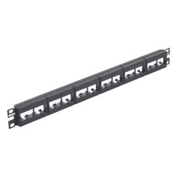 Panel de Parcheo Modular Mini-Com (Sin Conectores), Plano, Sin Blindaje, de 24 puertos, 1UR