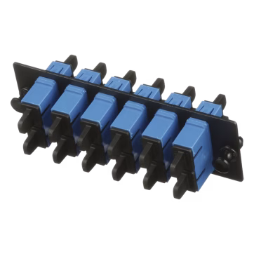 Placa Acopladora de Fibra Optica FAP, Con 6 Conectores SC Duplex (12 Fibras), Para Fibra Monomodo OS1/OS2, Color Azul