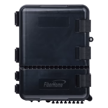 Caja de Distribución de Fibra Óptica para 24 Empalmes, con 8 acopladores SC/APC simplex, Exterior IP55, Color Negro