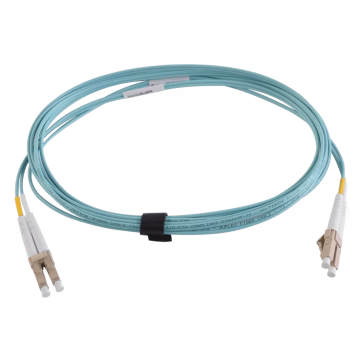 Jumper de Fibra Óptica Multimodo 50/125 XGLO OM3, LC-LC Duplex, OFNR, Color Aqua, 3 Metros