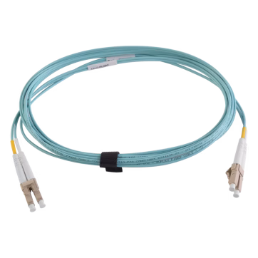Jumper de Fibra Óptica Multimodo 50/125 XGLO OM4, LC-LC Duplex, OFNR, Color Aqua, 3 Metros