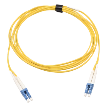 Jumper de Fibra Óptica Monomodo (OS2), XGLO, Riser, LC/UPC-LC/UPC Duplex, OFNR, Color Amarillo, 3 Metros