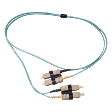 Jumper de Fibra Óptica Multimodo 50/125 OM3 XGLO, SC-SC Duplex, OFNR, Color Aqua, 1 Metro