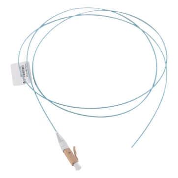 Pigtail de Fibra Óptica LC Simplex, Multimodo OM3 XGLO 50/125, OFNR, Color Aqua, 1 Metro