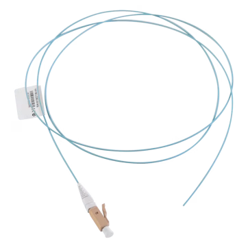 Pigtail de Fibra Óptica LC Simplex, Multimodo OM4 XGLO 50/125, OFNR, Color Aqua, 1 Metro