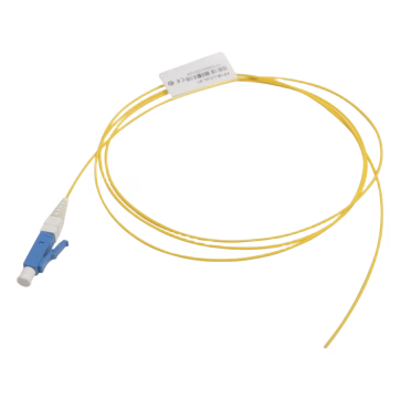 Pigtail de Fibra Óptica LC/UPC Simplex, Monomodo OS1/OS2 XGLO, OFNR, Color Amarillo, 1 Metro