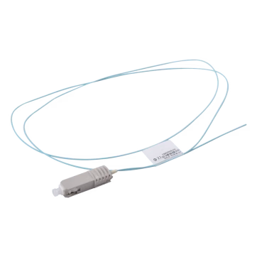 Pigtail de Fibra Óptica SC Simplex, Multimodo OM3 XGLO 50/125, OFNR, Color Aqua, 1 Metro