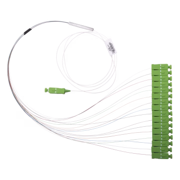 Divisor Óptico (Splitter) Tipo PLC, de 1×16, Con Conector de Entrada SC/APC y Conectores de Salida SC/APC