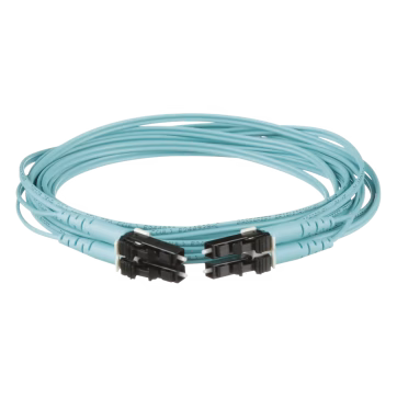 Jumper de Fibra Optica Multimodo 50/125 OM3, LC-LC Duplex, OFNR (Riser), Color Aqua, 3 Metros