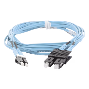 Jumper de Fibra Optica Multimodo 50/125 OM3, LC-SC Duplex, OFNR (Riser), Color Aqua, 3 Metros