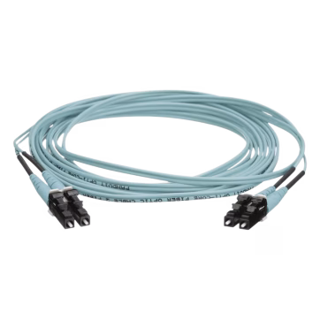 Jumper de Fibra Optica Multimodo 50/125 OM4, LC-LC Duplex, OFNR (Riser), Color Aqua, 9 Metros
