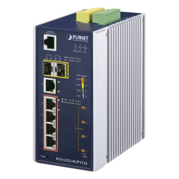 Switch Industrial Administrable 4 Puertos Gigabit c/Ultra PoE 802.3af/at, 2 Puertos SFP