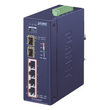 Switch industrial de 4 puertos HIGHPOE 1000T + 2 puertos SFP 1000X
