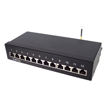 Panel de parcheo de impacto (110) Blindado (STP) de 12 puertos Cat5e, 10in