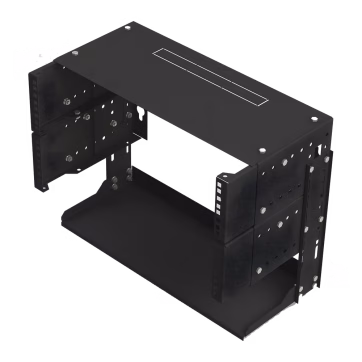 Rack Abierto de 19 de 5 Unidades Profundidad Ajustable (8 a 12) con Charola de Uso Múltiple.