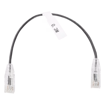 Cable de Parcheo Slim UTP Cat6 – 30 cm Negro Diámetro Reducido (28 AWG)