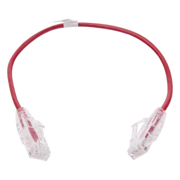 Cable de Parcheo Slim UTP Cat6 – 30 cm Rojo Diámetro Reducido (28 AWG)