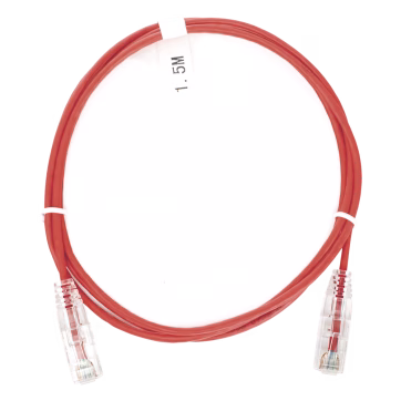 Cable de Parcheo Slim UTP Cat6 – 1.5 m Rojo Diámetro Reducido (28 AWG)
