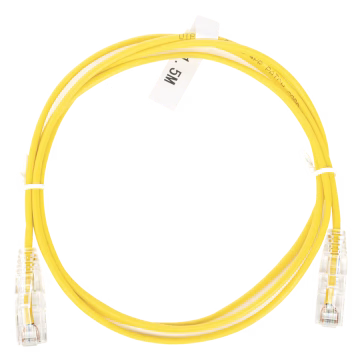 Cable de Parcheo Slim UTP Cat6 – 1.5 m Amarillo Diámetro Reducido (28 AWG)