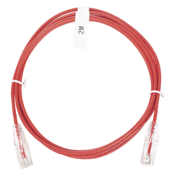 Cable de Parcheo Slim UTP Cat6 – 2 m Rojo Diámetro Reducido (28 AWG)