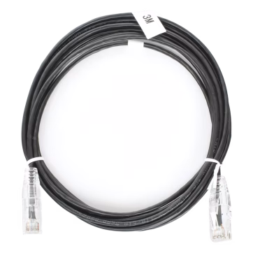 Cable de Parcheo Slim UTP Cat6 – 3 m Negro Diámetro Reducido (28 AWG)