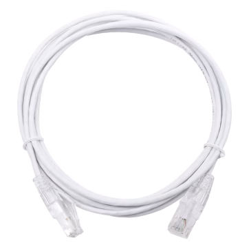 Cable de Parcheo Slim UTP Cat6 – 3 m Blanco Diámetro Reducido (28 AWG)