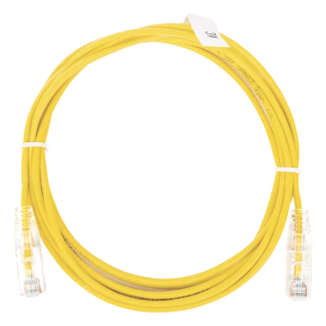 Cable de Parcheo Slim UTP Cat6 – 3 m Amarillo Diámetro Reducido (28 AWG)