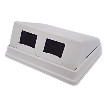 Caja de pared angulada incluye 2 jacks UTP cat5e Keystone