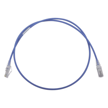 Patch Cord MC6 Modular Cat6 UTP, CM/LS0H, 3ft, Color Azul, Diámetro Reducido (28AWG)