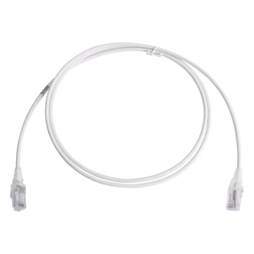 Patch Cord MC6 Modular Cat6 UTP, CM/LS0H, 5ft, Color Blanco, Diámetro Reducido (28AWG), Versión Bulk (Sin Empaque Individual)