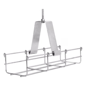 Suspensión conjunto 100 mm, para montar la charola desde el techo, con acabado Electro Zinc para varilla de 1/4, 5/16 y 3/8