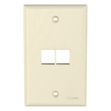 Placa de Pared Vertical, Salida Para 2 Puertos Keystone, Color Marfil