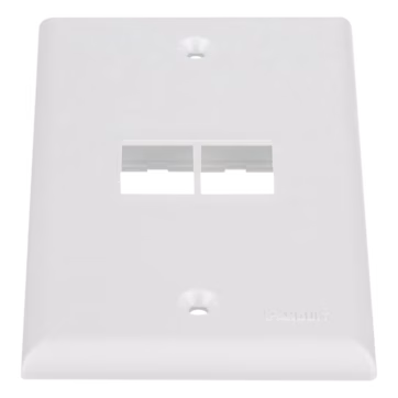 Placa de Pared Vertical, Salida Para 2 Puertos Keystone, Color Blanco