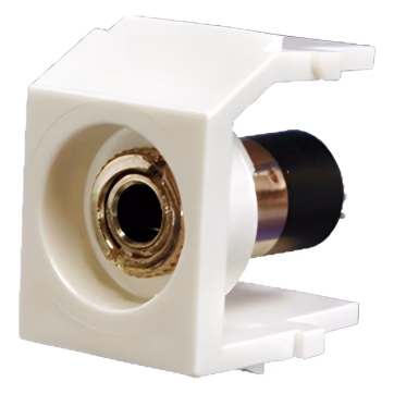 Módulo Acoplador Estéreo de 3.5mm (1/8), Tipo Keystone, Para Soldar, Color Blanco Mate
