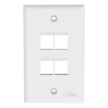 Placa de Pared Vertical, Salida Para 4 Puertos Keystone, Color Blanco