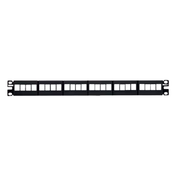 Panel de Parcheo Modular Keystone (Sin Conectores), de 24 Puertos, Identificación con Etiqueta Adhesiva,  1UR