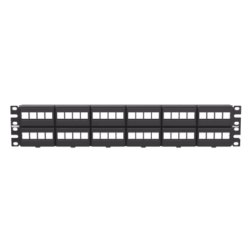 Panel de Parcheo Modular Keystone (Sin Conectores), de 48 Puertos, Identificación con Etiqueta Adhesiva, 2UR