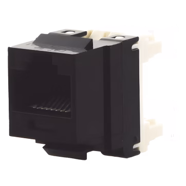 Conector Jack Estilo 110 (de Impacto), Tipo Keystone, Categoría 5e, de 8 posiciones y 8 cables, Color Negro